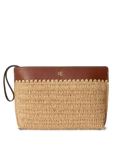 TOP ZIP PCH-POUCH-LARGE LAUREN RALPH LAUREN | 432P10519001NATURAL/LAUREN TAN